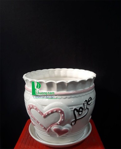 Chậu men hình tim